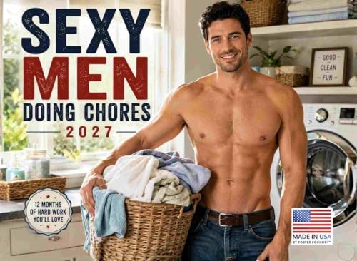 Sexy Men Doing Chores Calendar 2027 Monthly Wall Calender 12 Month