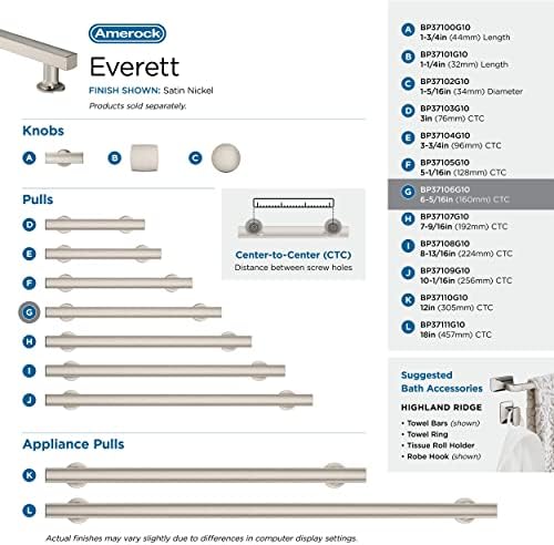 Amerock 6-5/16" Everett Satin Nickel Drawer Pull