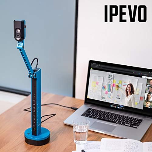 IPEVO VZ-X Wireless 8MP Document Camera, 3 Modes of Connectivity — Wi-Fi, HDMI, and USB, Compatible with Web Conferencing Software, Works Wirelessly with iOS, tvOS, and Android,Black, Blue
