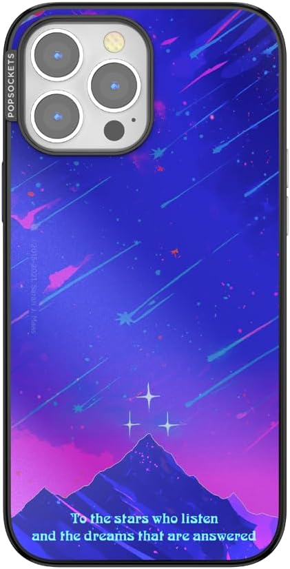 PopSockets iPhone 13 Pro Max Phone Case with MagSafe, Wireless Charging Compatible, Bookish - Mirror Starfall