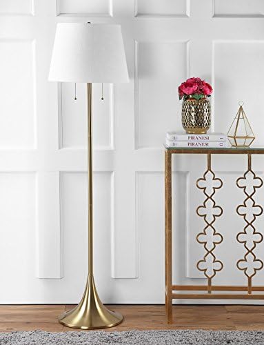 JONATHAN Y Amelia LED Floor Lamp 63" Modern Metal, Brass Gold