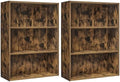 VASAGLE Set of 2 Bookshelves, 3-Tier Open, 23.6 Inches Wide