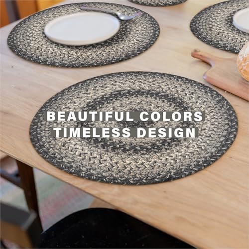 Homespice Flint Hill Jute Braided Placemats, Round 15" Set of 2