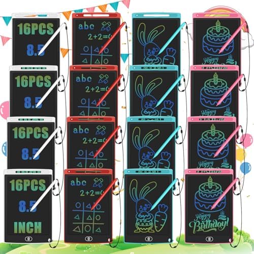LCD Writing Tablet for Kids with String 16 Pack 8.5"