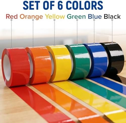 2" x 110 Yards Multi-Color Packing Tape, 24 Rolls Pack (4 x 6 Colors)