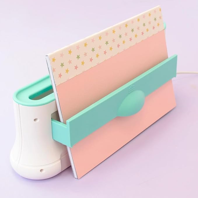 Craftelier - Minty Thermal Binding Machine with 3 Color Binding Spines Set, Book Binder for Scrapbooking Projects, DIY Journals, Notebooks, Documents & Photo Books, 200 Sheets Capacity, Mint & White