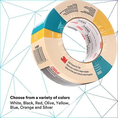 3M Multi-Purpose Duct Tape 3900, Yellow, Rubber Adhesive, 48 mm x 54.8 m