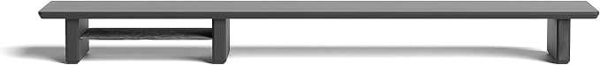 Raico Desk Cockpit Shelf Monitor Stand System Dual Screen Setup Wood Large Desk Accessory Organizer Unit (Black Wood, Full Length v2 | 45.7 Inches)
