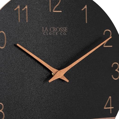 La Crosse Clock 404-3630C 12 inch Dark Sierra Wood Analog Quartz Wall Clock