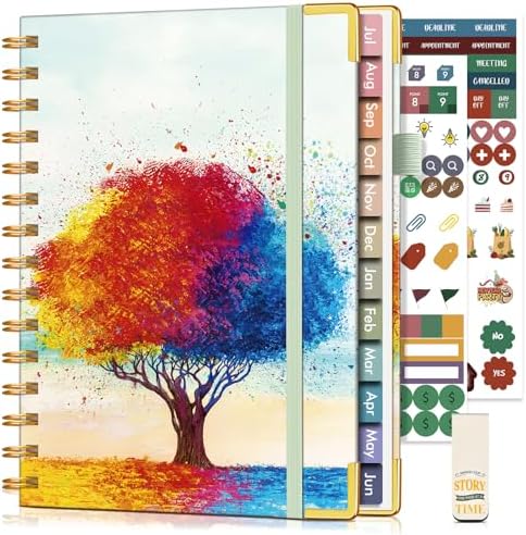 Academic Planner 2026-2027, Hardcover Weekly and Monthly Calendar Planner from July 2026 - June 2027, 6.1" x 8.2" A5 Daily Agenda with Tabs, College School Organizer for Student Teacher, The Tree of Life in Oils