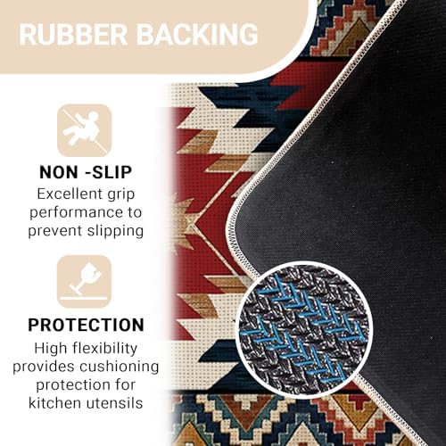 Southwest Native American Aztec Kitchen Rugs Set of 2