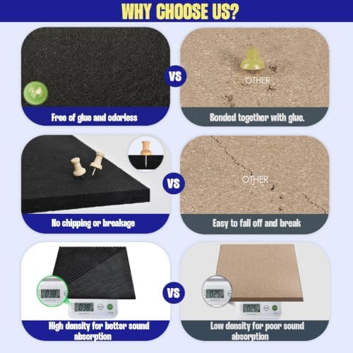 48" x 36" Large Cork Board Alternative&Felt Bulletin Board, Black