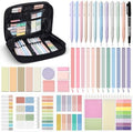 Jutom 41 Pcs Aesthetic Book Annotation Kit with Pencil Bag Bible Journaling Kit Notebook Sticky Note Tab Highlighter Black Ink Pen Page Marker School Office Supplies Bible Lover Gift (Black)