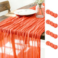Orange Cheesecloth Table Runner Fall Boho Wedding Birthday Home Decor