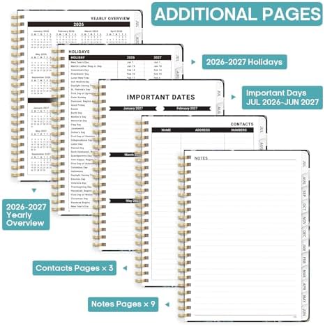 Planner 2026-2027, Weekly & Monthly Academic Calendar, Jul 2026 – Jun 2027