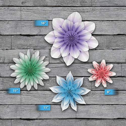 Teacher Created Resources Floral Bloom Paper Flowers Premade Decorations for Party Photo Backdrops, Classrooms Walls, Showers and Birthday Celebrations (TCR8544)