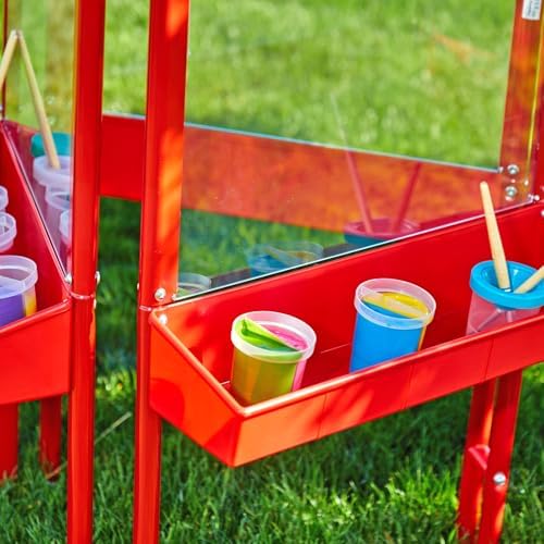 Colorations 3-Way Easel with Acrylic Panels for Multiple Children | Three Art Panels, Non-Rust Frame, Indoor/Outdoor Use, Easy to Clean, Kids' Standing Easel