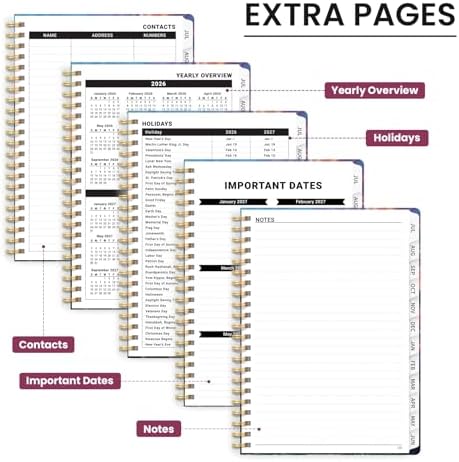 Large Planner 2026-2027, A4 (8.5" x 11") Hardcover Weekly & Monthly Planner July 2026 - June 2027 with Monthly Tabs, Academic Planner for School, Work and Office, Radiant Pastures