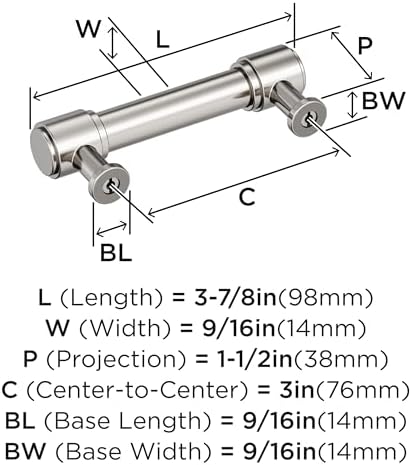 Amerock 3" Faircrest Polished Nickel Drawer Pull