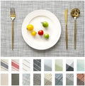 Placemats Set of 12 Vinyl/Plastic Woven Place Mats for Kitchen Table Indoor/Outdoor Washable Placemat Wipeable Dining Table Mats (Grey,12)
