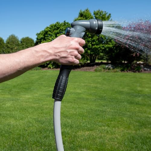 Flexzilla Colors SwivelGrip Garden Hose 5/8 in. x 10 ft., Lightweight All-Weather Water Hose, Durable and Flexible, Leak-Free Connections, Slate Grey