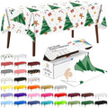 CXPSINC 54 Inch X 100 Feet Plastic Table Cover Roll Disposable Tablecloth with Slide Cutter for All Type/Shape Tables | Party, Banquet, Birthdays, Weddings(Christmas Tree, 100 Feet)