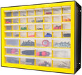 IRIS Plastic Hardware Storage Drawer, 44 Drawer Parts Cabinet - Yellow