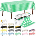 CXPSINC 54 Inch X 100 Feet Plastic Table Cover Roll Disposable Tablecloth with Slide Cutter for All Type/Shape Tables | Party, Banquet, Birthdays, Weddings(Green Checkered, 100 Feet)