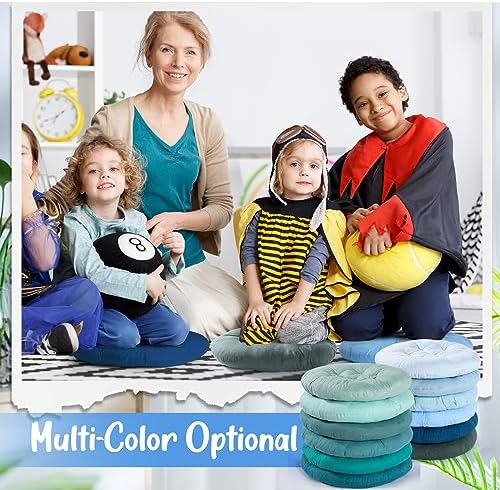 Fumete 12 Pcs Round Floor Pillows Cushions Seating 16 x 16 Inches Floor Round Cushions for Kids Toddlers Flexible Reading Chair Pillows for Classroom Home School Playing Supplies(Multicolor)