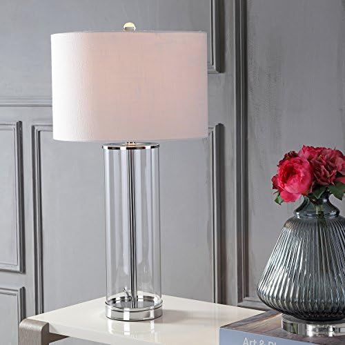 JONATHAN Y Collins Glass Table Lamp 29", Clear/Chrome