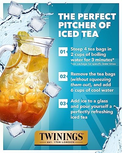 Twinings Pure Peppermint Herbal Tea Individually Wrapped Bags, Fresh Minty Flavour, Naturally Caffeine-Free, Enjoy Hot or Iced, 20 Count (Pack of 3)