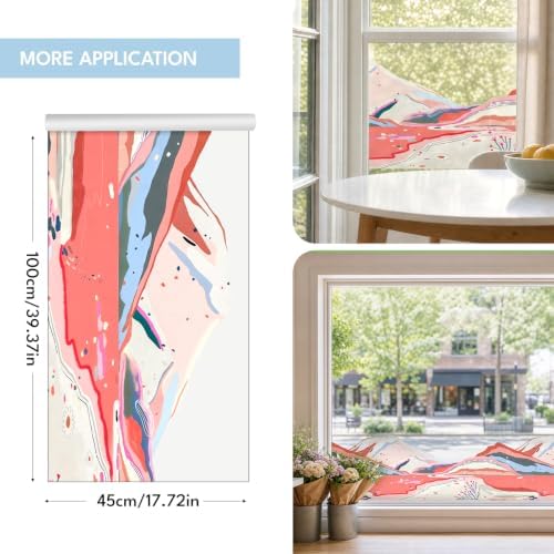 ADD.HERES Stained Glass Window Film, Window Film Decorative, 17.5 x 78.7 in