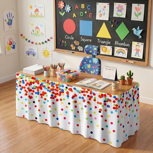 Teacher Desk Skirt for Classroom Ruffle Table Skirt Back to School