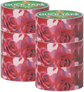 Duck Brand Duct Tape Colors and Patterns, 1.88 Inches x 10 Yards, Red Roses Duct Tape Pattern, 6 Rolls