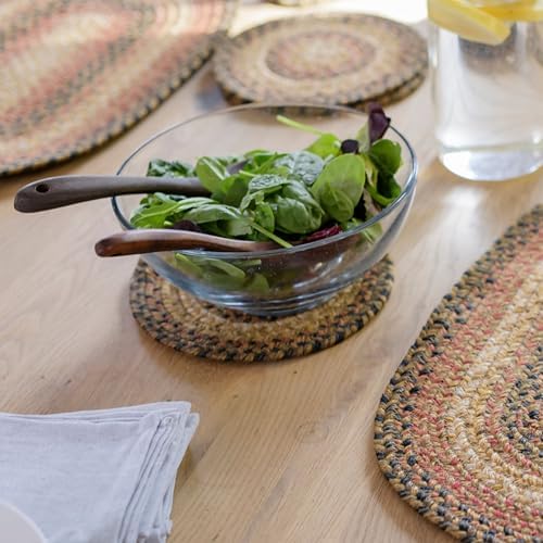 Homespice Russet Jute Braided Trivets Ideal as Hot Pads, Round 8" Set of 3
