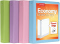 Cardinal 3 Ring Binders, Binders for School and Office, Durable 1.5 Inch, Round Rings, Holds 350 Sheets, ClearVue Presentation View, Non-Stick, Assorted Pastel Colors, 4 Pack (79552)