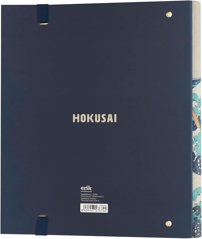 Grupo Erik 4 Ring Binder A4 - Hokusai The Great Wave Off Kanagawa | 10.6 x 12.6 inches - 27 x 32 cm - A4 Ring Binder Folder, Document Folder | Cute Stationery Gifts