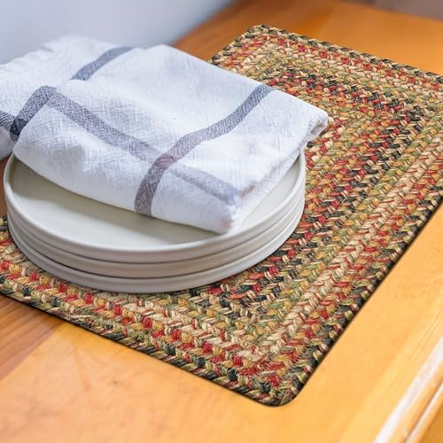 Homespice Kingston Jute Braided Table Mats, Rect 10x15 Set of 4