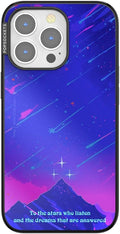 PopSockets iPhone 13 Pro Phone Case with MagSafe, Wireless Charging Compatible, Bookish - Mirror Starfall