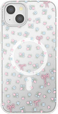 PopSockets iPhone 14 Plus Phone Case with MagSafe, Wireless Charging Compatible, Bow - Bows & Blooms