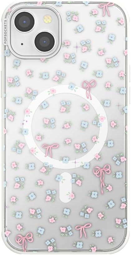 PopSockets iPhone 14 Plus Phone Case with MagSafe, Wireless Charging Compatible, Bow - Bows & Blooms