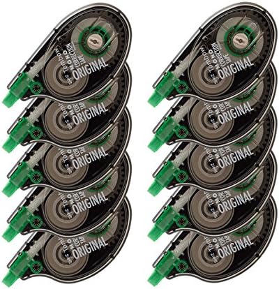 Tombow 68720 MONO Original Correction Tape, 10-Pack. Easy To Use Applicator for Instant Corrections, White, 10 Count (Pack of 1)