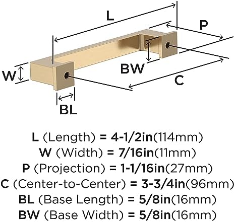 Amerock 10BX37031CZ | Champagne Bronze Cabinet Pull | 3-3/4 inch (96mm) Center-to-Center | 10 Pack | Bridgeport | Furniture Hardware