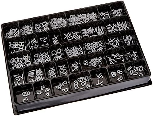 Quartet Characters for Felt Letter Boards, 0.5 Inch, Helvetica, White, 300 Letters, Numbers and Symbols (4421)