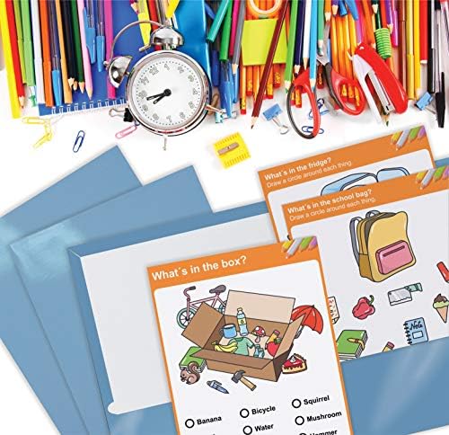 Better Office Products 2 Pocket Glossy Laminated Light Blue Paper Folders, Letter Size, Lt. Blue Paper Portfolios Box of 25 Light Blue Folders
