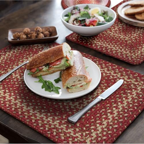 Homespice Apple Pie Jute Braided Placemats, Rect 13x19 Set of 6