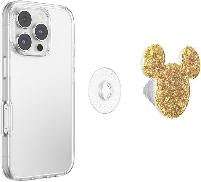 PopSockets Adhesive Phone Grip, Holder- Earridescent Gold | Secure Comfortable Hold, Anti-Drop, Kickstand, Disney, Mickey Mouse, Minnie, Gold