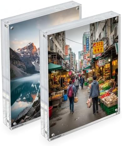 Azar Displays 104434-2PK Acrylic Photo Frame Magnetic 5x7 (2-Pack)