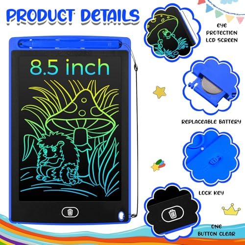 Zhehao 24 Pcs LCD Writing Tablet Kids Board, Blue, Round Style