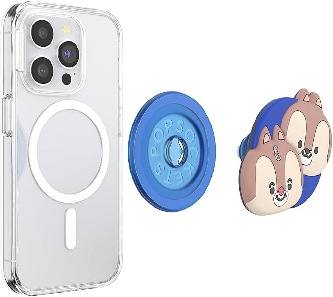 PopSockets Phone Grip for MagSafe, Magnetic Holder- Chip N' Dale | Removable, For Kindle / Android / iPhone, With Magnet, Disney, Mickey Mouse, Minnie, Kawaii, Cute